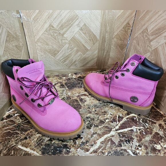 Timberland Susan G Komen GS Girl premium Boots pink size 4.   384 - Picture 1 of 12